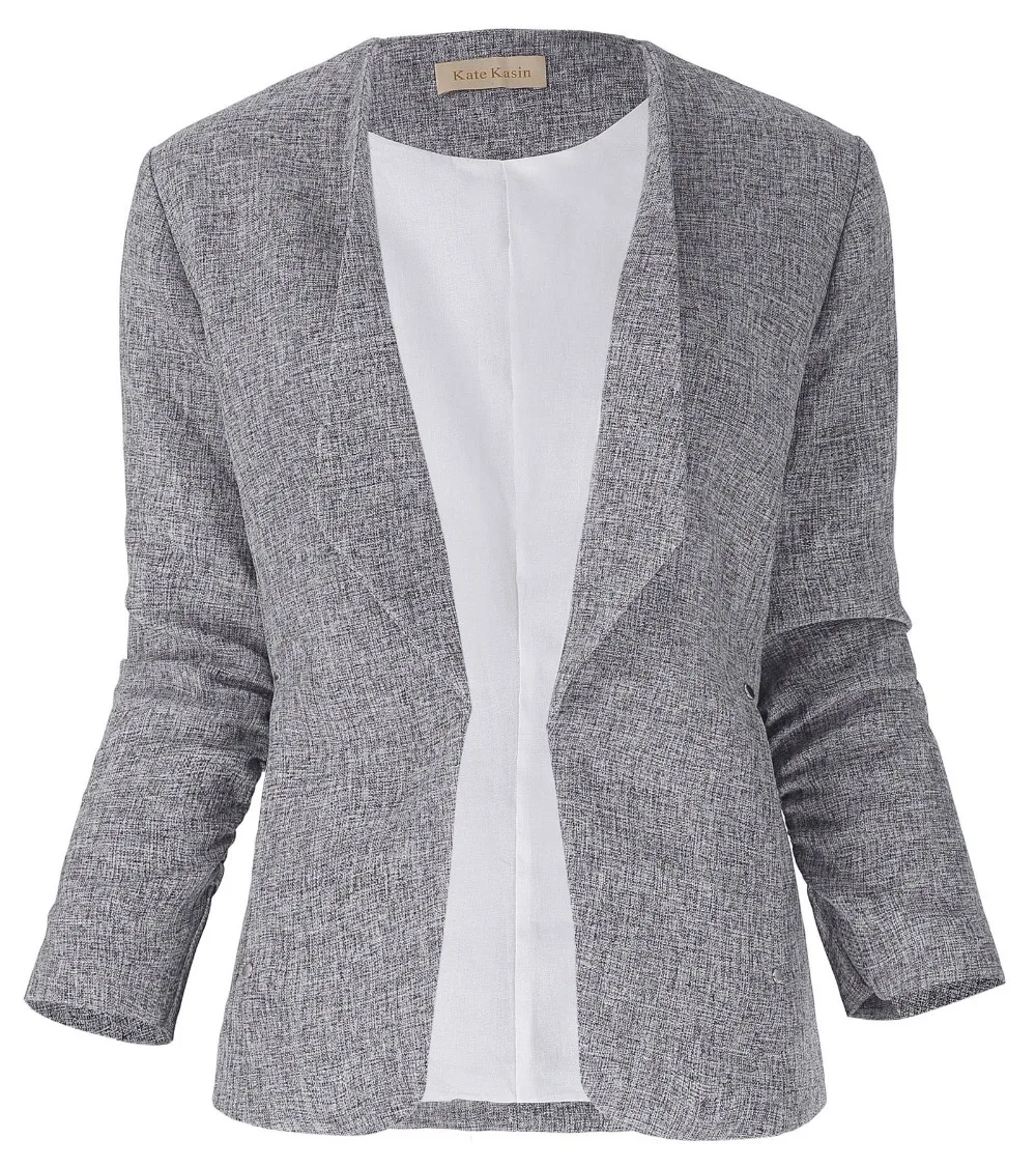 Compra chaqueta de mezclilla gris online al por mayor de
