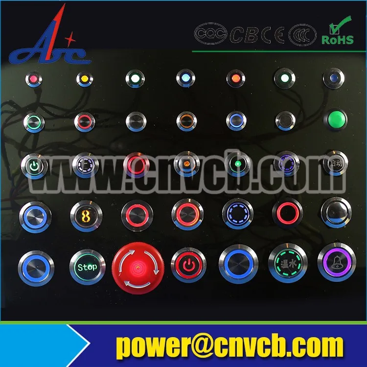 In122 16mm Vandalism Red 12v Waterproof Signal Black Housing Stainless