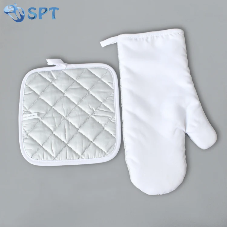 

sublimation printed blanks silicone oven mitt and potholder, White