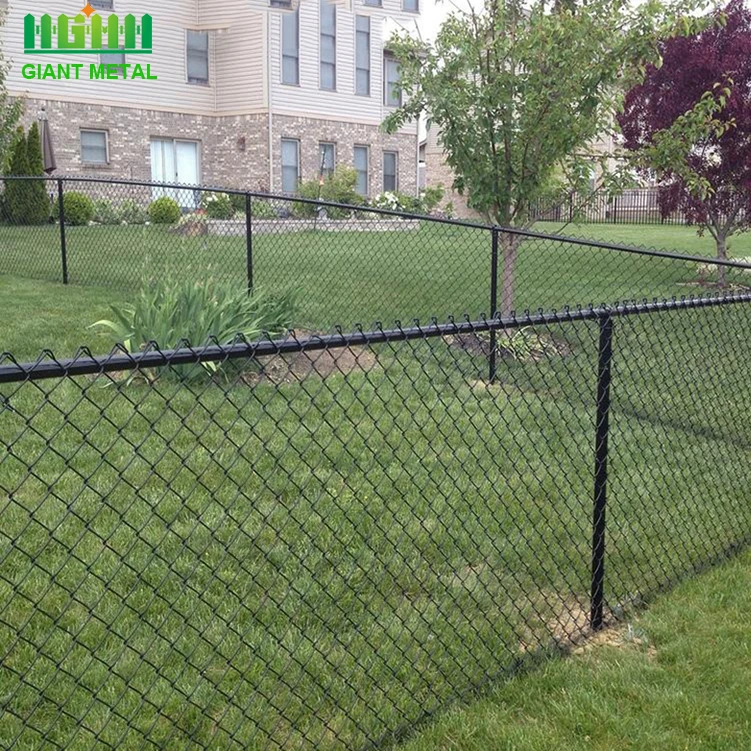 

galvanized cheap diamond mesh chain link fence sport court fence, Green,black