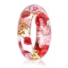 Eco-friendly clear transparent dried real flower bangle for women