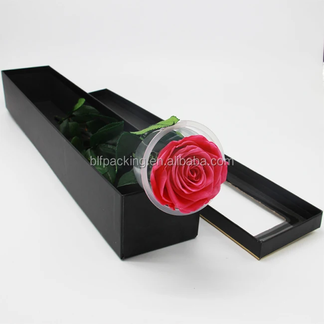 Customized Clear Window Flower Cardboard Boxes For Roses Packaging