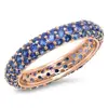 LOZRUNVE Punk Anelli Donna 925 Silver Blue Sapphire Dome Cocktail Ring