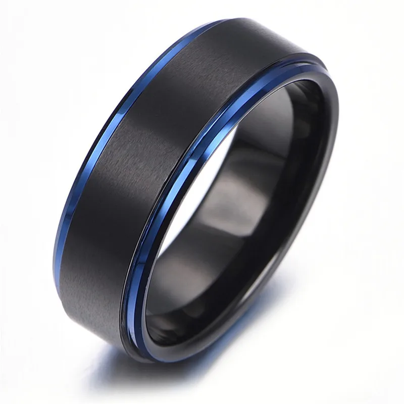 

Fashion Gold Trimming Tungsten Steel Custom Rings