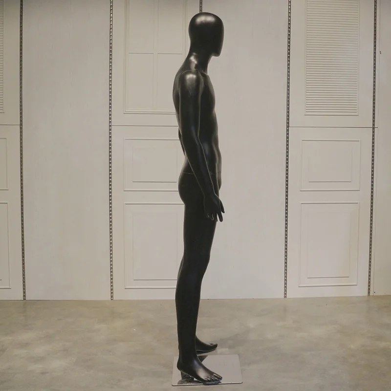 Xinji Custom Male Standing Full Body Mannequin Black Fiberglass Fancy