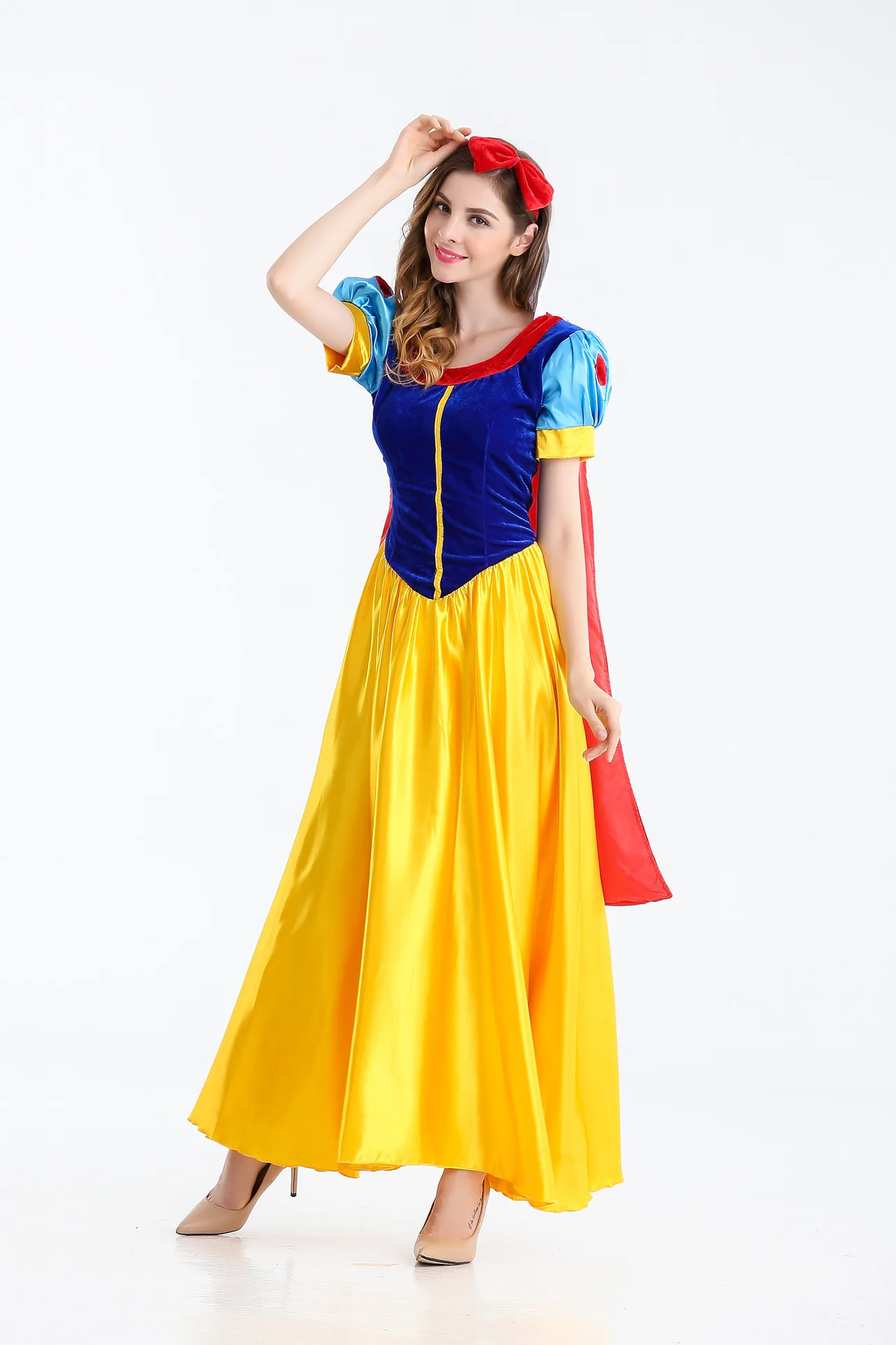 Adult halloween cosplay costume female stage performance wear snow white overskirt Frozen fairy tale women dresses