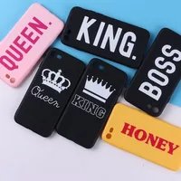 

Lover Boss Honey King Queen Soft TPU Silicone Matte Case For iPhone 11 Pro 6 6S 6Plus 5 SE 8 8Plus X 7 7Plus