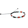 Wholesale 4mm Natural Stone Beaded Bracelet Red coral turquoise howlite silver hematite and Onyx stone Macrame Bracelet for Men