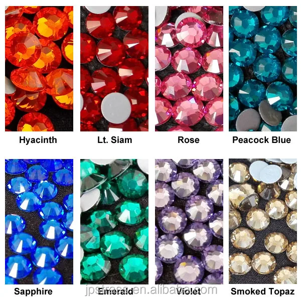 Pellosa Shiny Hot Fix Rhinestones Mine Gold Shadow 16 Cutting Facets