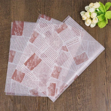
Custom printed food grade greaseproof wrapping paper/burger wrapper 