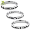 Simple design 925 sterling silver god grant me serenity, wisdom,courage blank ring