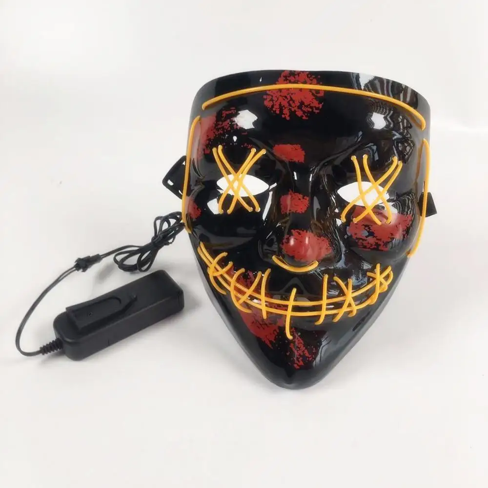 
New Design Halloween party mask blue color LED light mask glow Led party rave mask 