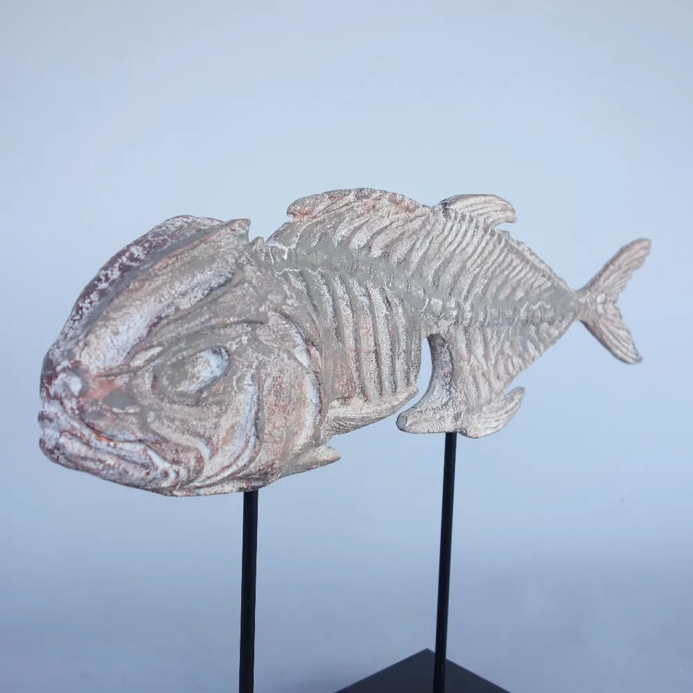 Resin Decorative Fish Fossil Animal Skeleton Sculpture Model Home Decor manufacture