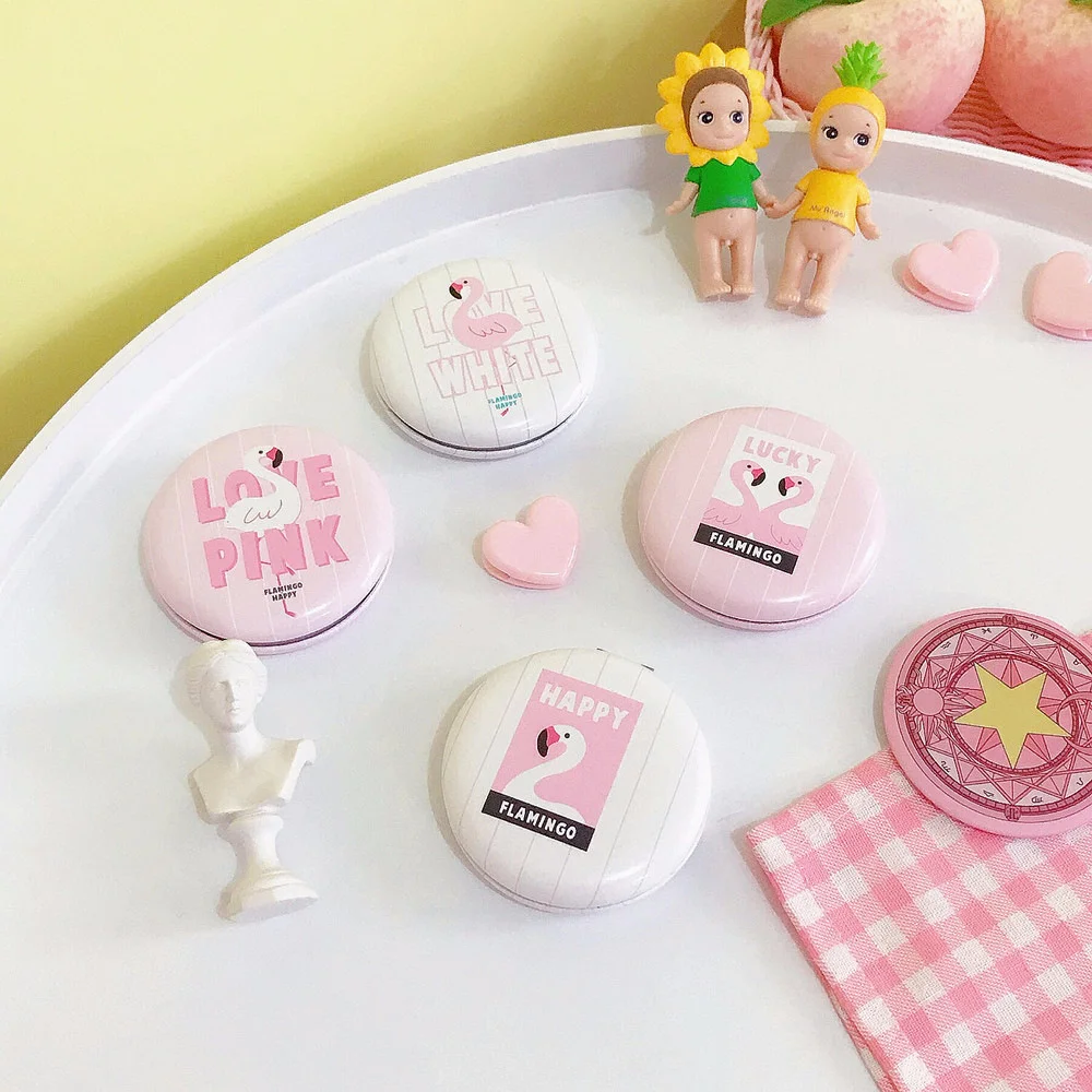 
Custom Print Logo Cute Acrylic Pocket Round Mini Make Up Hand Mirror For Makeup Small Vanity Mirror 