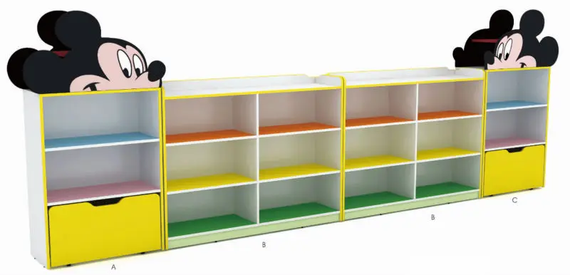 Anti Fire Cartoon Wooden Children Toys Storage Cabinets Qx 199a