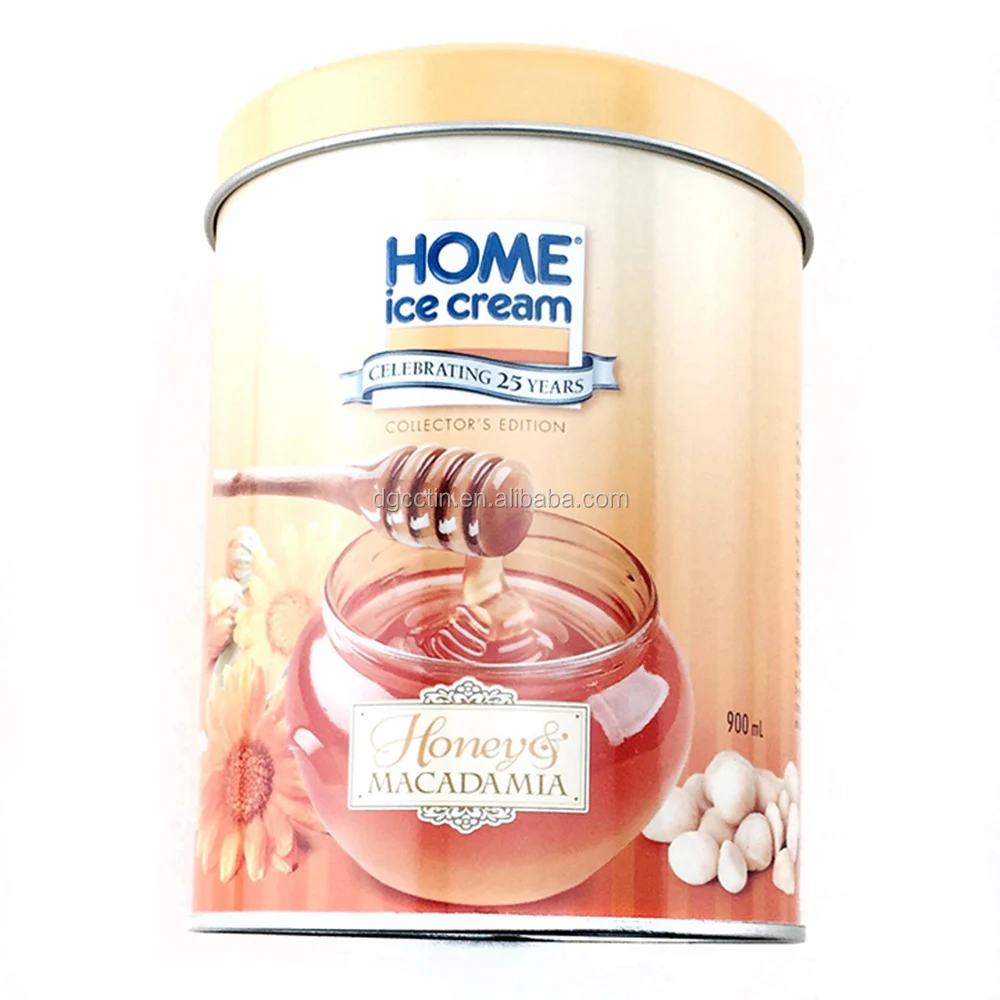 Wholesale Custom Round Ice Cream Tin Packing Ice Cream Tin Can Ice