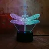 Remote Control Novelty insect Dragonfly RGB 7 Dual Colors Mixed LED 3D Night Light Birthday Gift Desk Lamp Toys Christmas Home