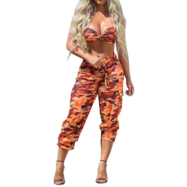 

80601-MX108 SEHE fashion two pieces print camouflage jumpsuit for African women