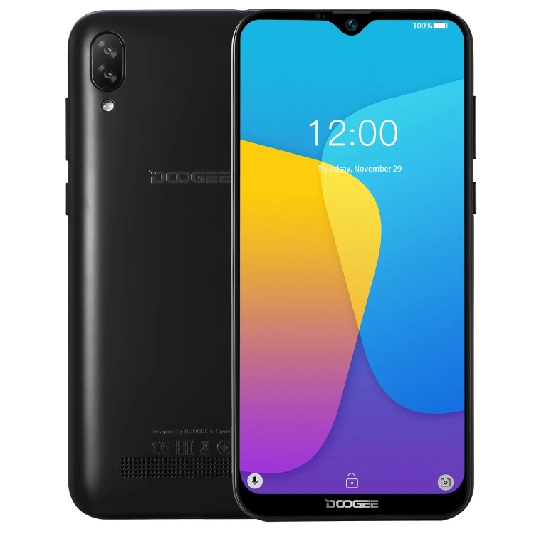 

2019 New 3G Smart Phone DOOGEE Y8C, 1GB+16GB Dual Back Cameras, Face ID, 6.1 inch Water-drop Screen Android 8.1