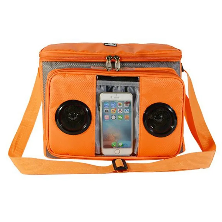 Waterproof Nylon Lunch Bag Beach Music Bluetooth Cooler Bag With Speaker Buy Cooler Bag With