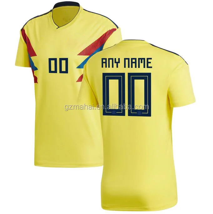 

2018 world National team football jersey top thai quality soccer shirt JAMES FALCAO, Yellow