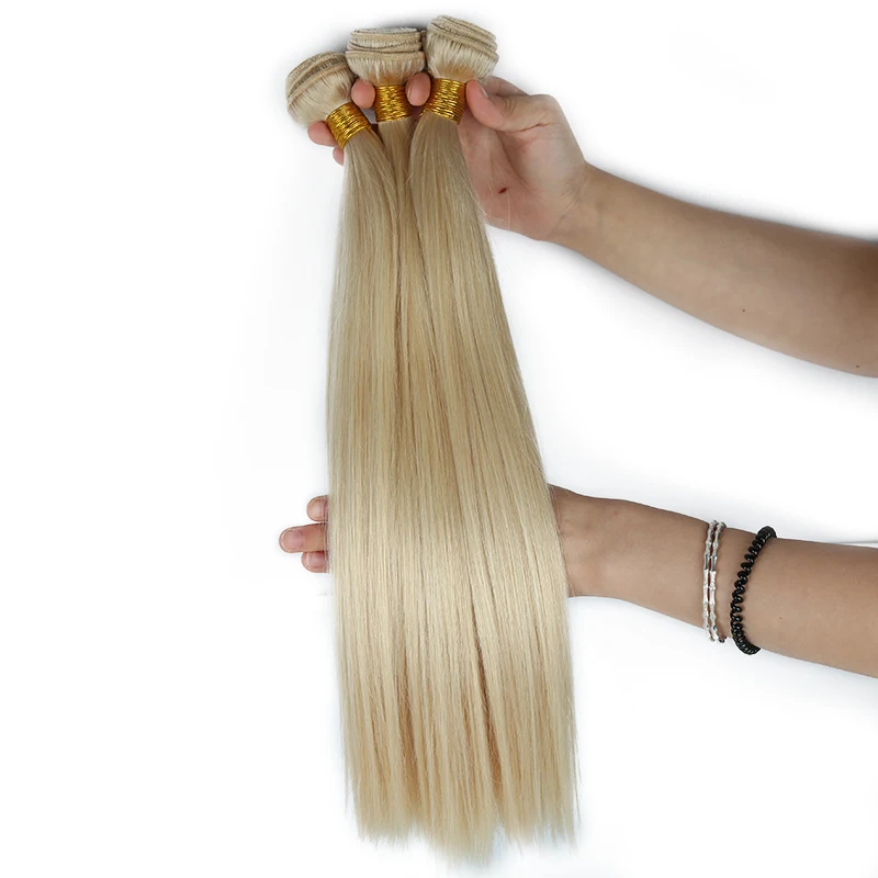 

Wholesale Grade 10a 100% Cuticle Aligned Virgin 613 Human Hair Weave Silky Straight Wave Blonde Hair Bundles Factory