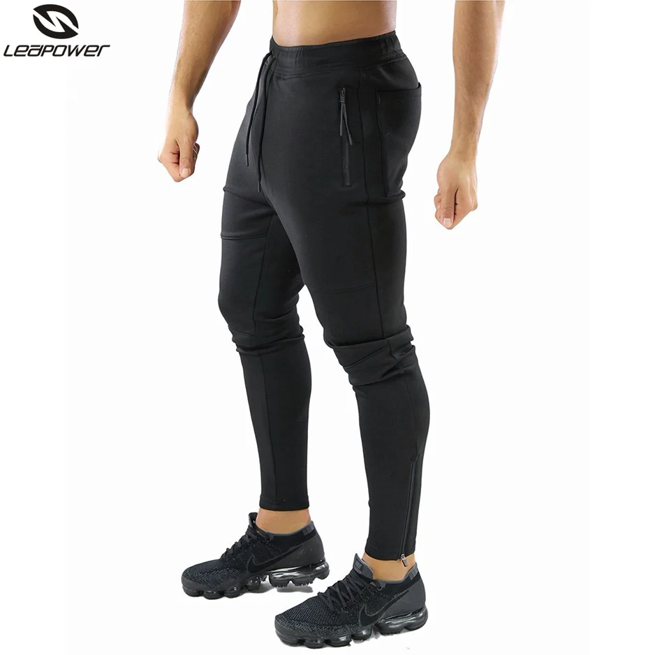 

Wholesale Custom Workout Fitness Zipper Gym pants Tapered Slim Fit Cotton Jogger Sweatpants Men, Custom color