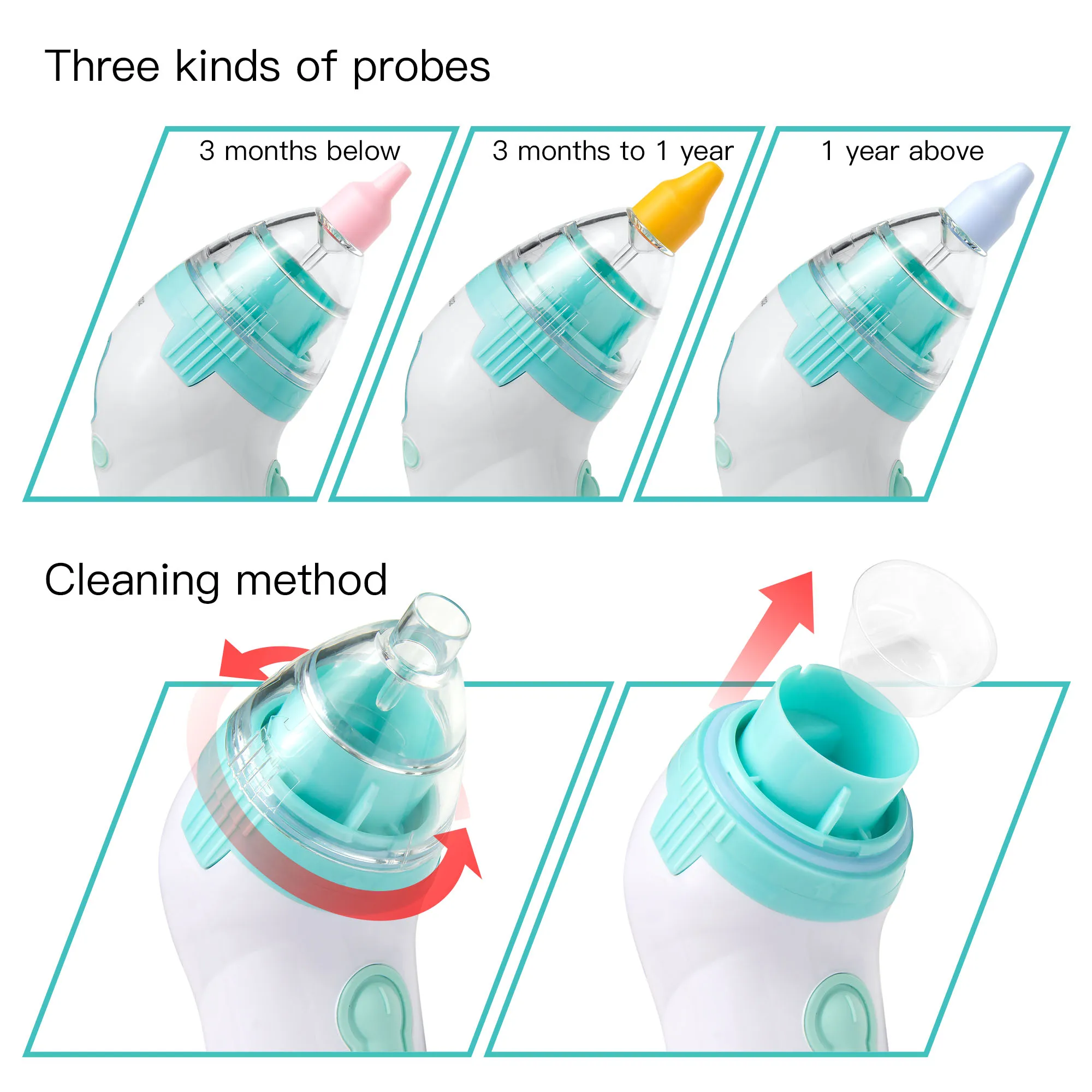 vacuum nasal aspirator  electric  baby  nose cleaner silicone