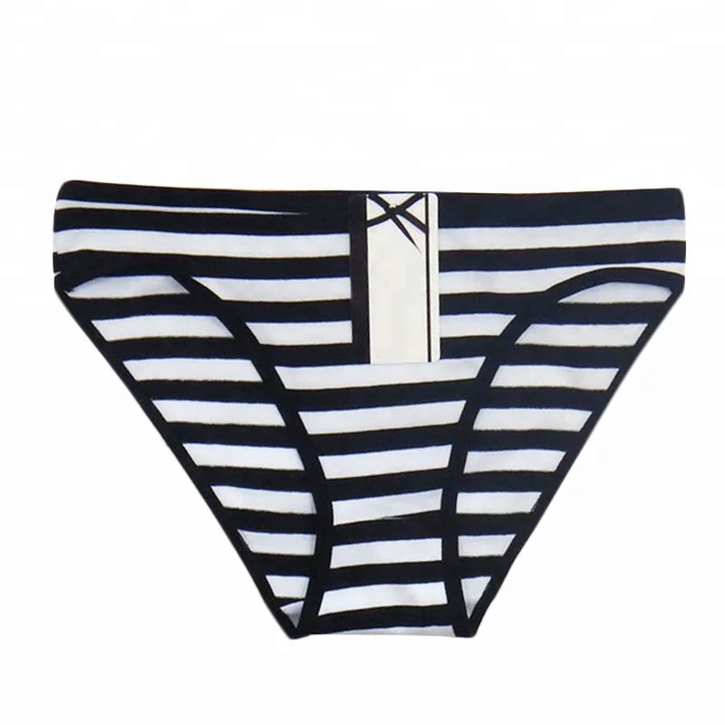 

Soft Cotton Panties Stripe Fashion Breathable Women's Panties Lady Briefs Underwear, Pink/white/blue/purple/rose red/watermelon red
