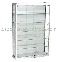 Wall Mounted Display Cabinets Aluminum Profile Tempered Glass Halogen Lights Illumination Hinged Glass Doors Buy Wall Mounted Display