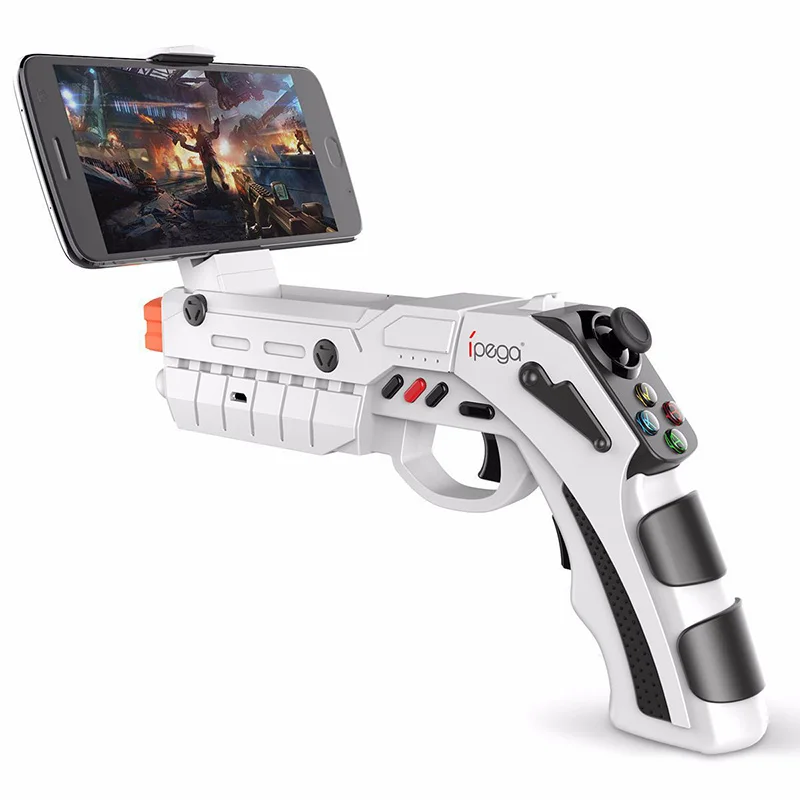 

iPEGA Bluetooth Mobilephone AR/VR Shooting GUN Gamepad Joystick Game Controller for Smartphones Android, Black + white