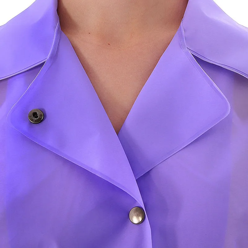 High Quality Fashion With Hat Waterproof Rain Gear Ladies Rain Jackets