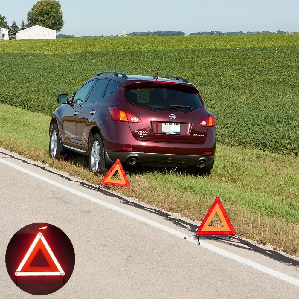 安全三角套件汽车紧急套件反光 flashingtriangle 警告标志应急灯