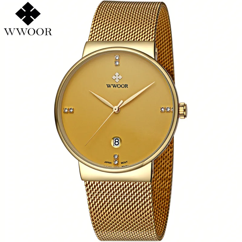 

WWOOR 8018 Men Quartz Wristwatch Waterproof Auto Date Mens Watch