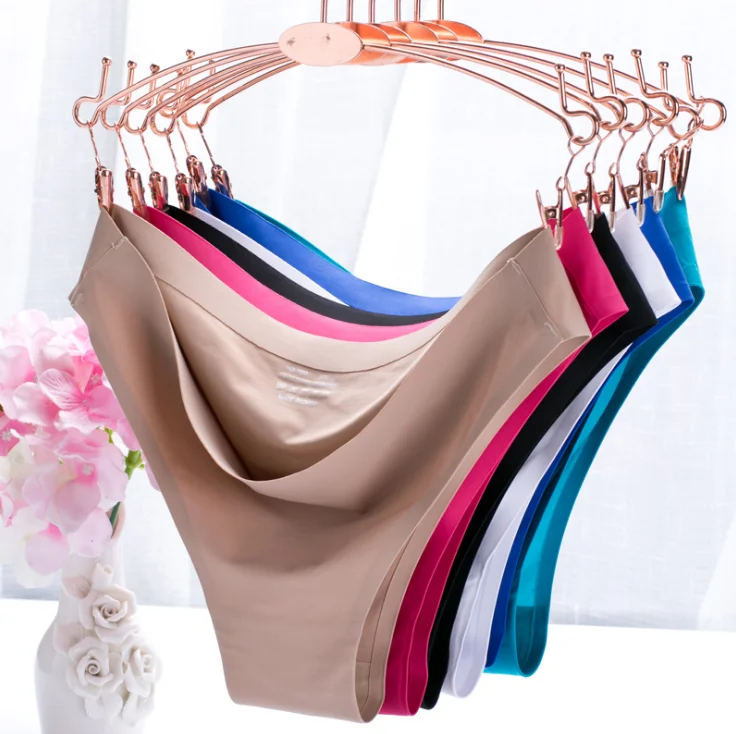 

Foreign trade ice silk seamless one-piece sexy pure color low-waisted bikini women's g-string pants, Shown