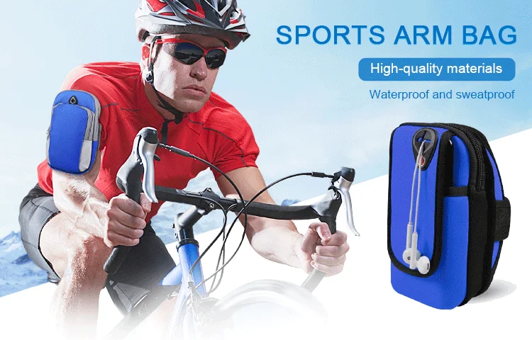 Customized logo neoprene mobile phone sport arm bag for running and traveling