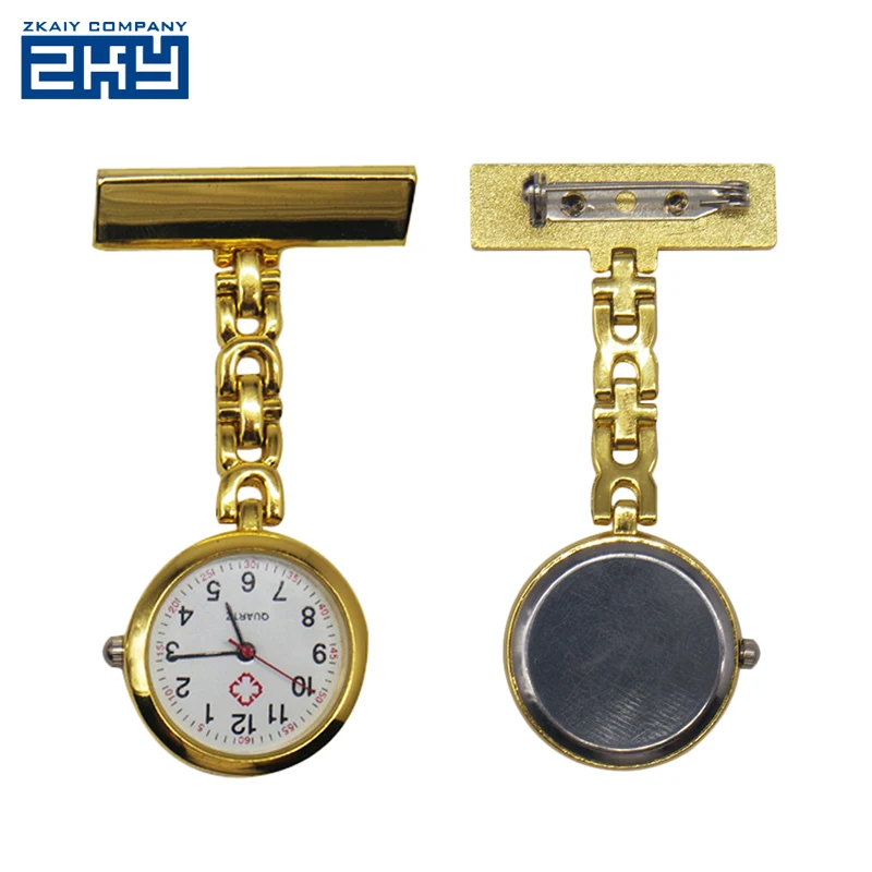 
Stainless steel quartz Fob watch chain brooch Fob watch hanging metal pin nursing watches  (60717531385)