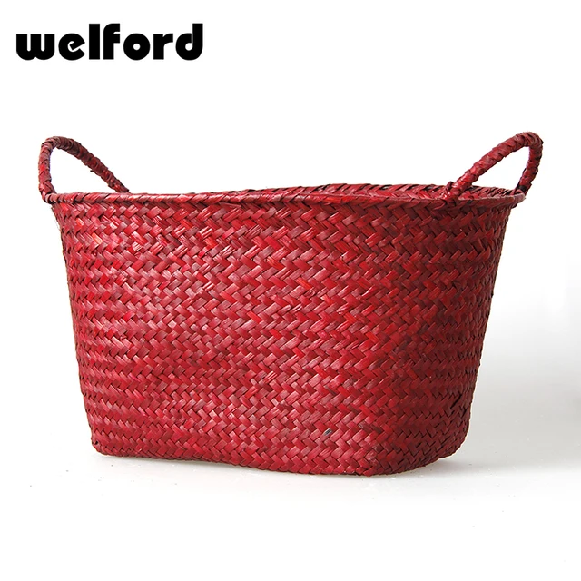 red wicker basket
