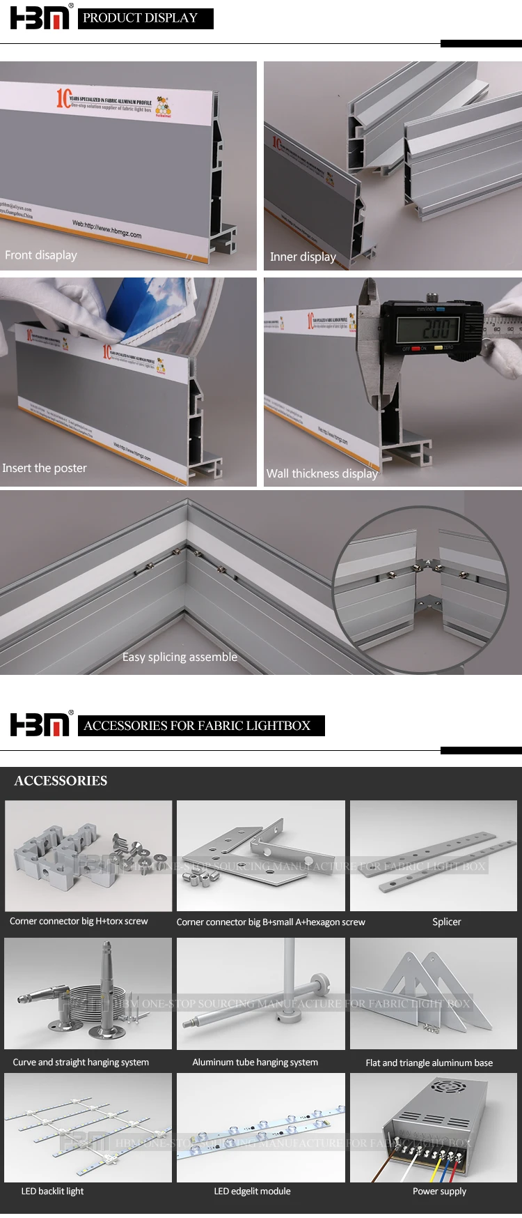 Advertising 2018 Banner Tension Frame Wall Mount Illuminated Led