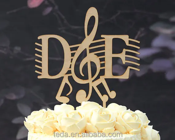 Wooden Wedding Cake Topper Music Note Cake Topper Buy Wooden