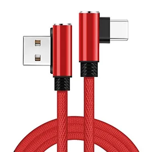 90 Degree Nylon USB C Charging Cable Gaming Phones