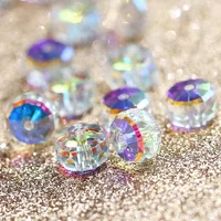 

Factory Produce Loose Glass Machine Faceted 10MM AB Color Rondelle Wheel Spacer Bead for Jewelry Making