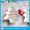 Home decorative christmas tree shaped white Ceramic Dessert Dish