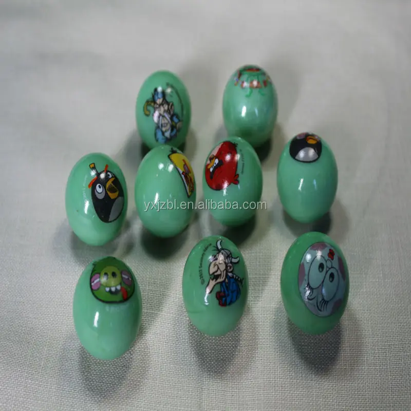 
Toy glass marbles ball with printed cartoon design 
