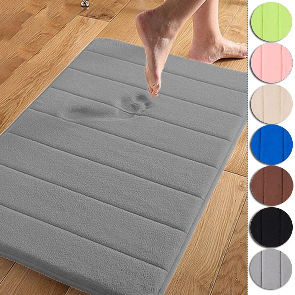 

Cheap Memory Foam Bath Mats 40cm60cm Bathroom Horizontal Stripes Rug Absorbent Soft Comfort Non slip Bath Mats, As the picture or according to your design