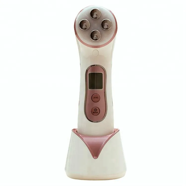 

Rose gold home use facial RF anti aging LED handheld beauty device