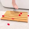 Non-sliding Square Spa Sauna Bamboo Bathroom Floor Bath Shower Mat