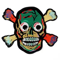 

Iron on Embroidery Punk Large Skull Patch For Motor Coats Jeans Clothes Jackets