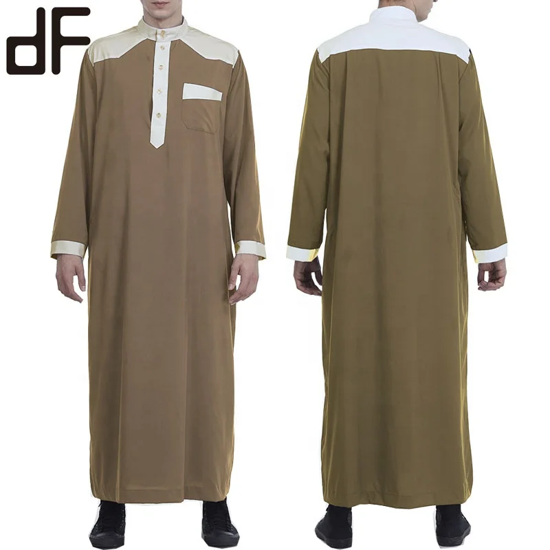 

wholesale high quality islamic clothing manufacturer dubai new daffah muslim clothing arab thobe thawb robe abaya, Brown