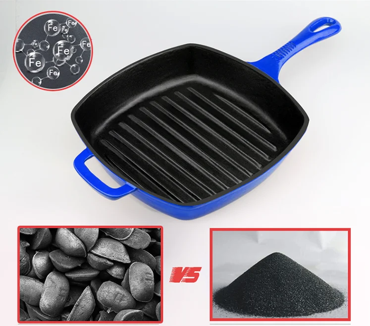 Top Stove Grilling Square Steak Pan Enameled Cast Iron Grill Frying Pan